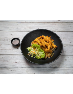 42.Yaki Soba Nudeln: Knuspriges Hühnchen und süßsaure Sauce